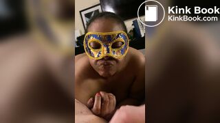 Eating tons of shit while sucking her master's asshole