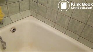 Pissing and shitting in the bathtub