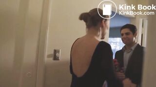 Cute girl pooping on toilet before date