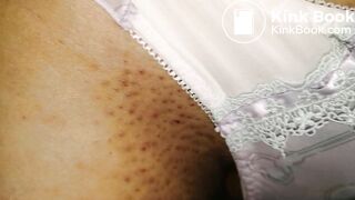 Put on this lovely purple ... style panty with a shit inside to play again