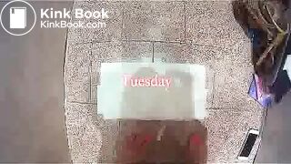 Poop on the bathroom floor