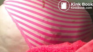 Amateur takes multiple shits in her panties and sit-on her poop