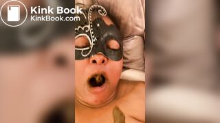 Fresh turds from my ass, washed down with spit and cum.