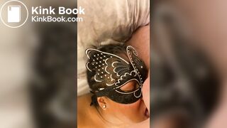 Fresh turds from my ass, washed down with spit and cum.