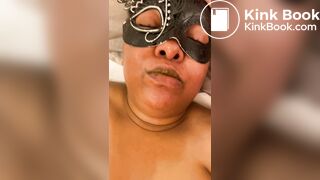 Fresh turds from my ass, washed down with spit and cum.