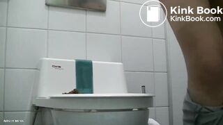 Evil girl sabotages self cleaning toilet