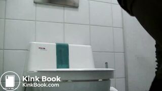 Evil girl sabotages self cleaning toilet