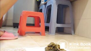 young korean girl pooping