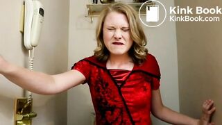 beautiful girl with two guys went into the house and went to take a shit in