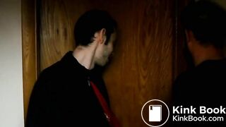 beautiful girl with two guys went into the house and went to take a shit in