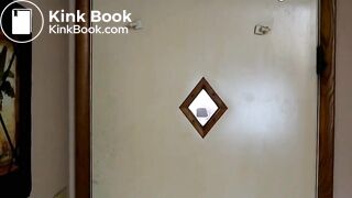 beautiful girl with two guys went into the house and went to take a shit in