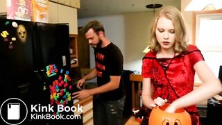 beautiful girl with two guys went into the house and went to take a shit in