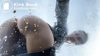 Amateur lady pooping on a car windshield