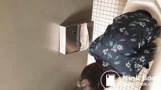 Spying girl at toilet