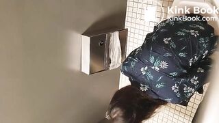 Spying girl at toilet