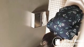 Spying girl at toilet