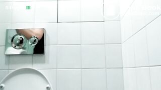 Beautiful sexy girl poop on the WC