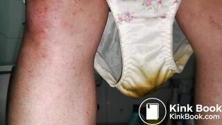 Wear a pink flower pattern panty and ready to cover white one on top