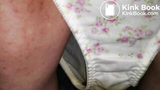 Wear a pink flower pattern panty and ready to cover white one on top