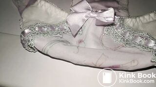 A lovely purple ... style pattern panty before playing.