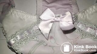 A lovely purple ... style pattern panty before playing.