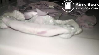 A lovely purple ... style pattern panty before playing.