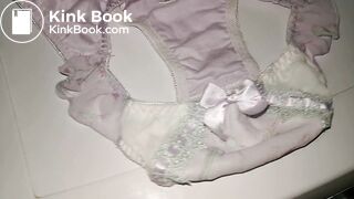 A lovely purple ... style pattern panty before playing.