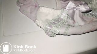 A lovely purple ... style pattern panty before playing.