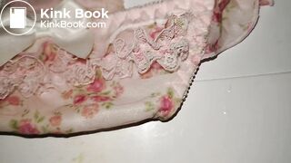 A LOVELY PINK FLOWER PATTERN PANTY AFTER PLAYING DETAILED VEDIO.