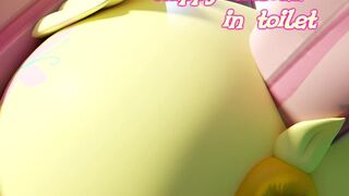 Fluttershy's happy unload in toilet (Micro Version)