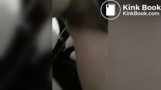 Young girl taking a shit and showing her holes