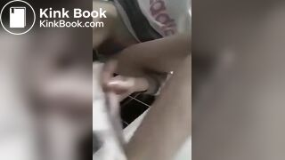 Young girl taking a shit and showing her holes