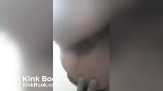 Young girl taking a shit and showing her holes