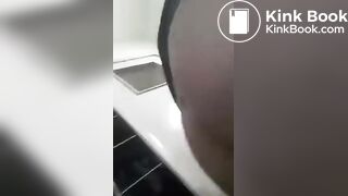 Young girl taking a shit and showing her holes