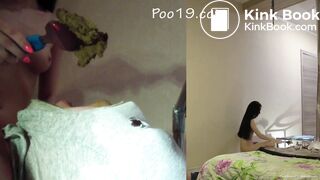 Consuming Christina's hard long turd.