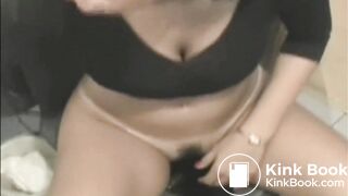 Girl Pooping in Toilet 3 with Toilet Paper