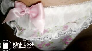This lovely white flower pattern panty is ready to be play again.