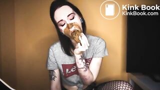 lovely girl with shit in mouth