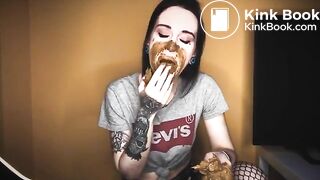 lovely girl with shit in mouth