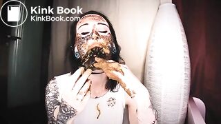 lovely girl with shit in mouth
