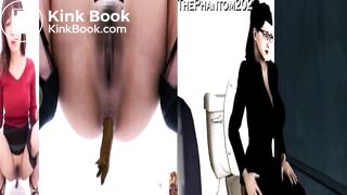 female shitting toon vs reality