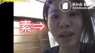 Lady pooping on top cabinet