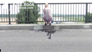 Pissing and shitting on motorway bridge