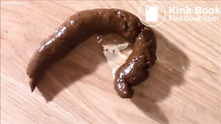 Brunette shits a nice turd.