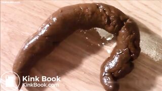 Brunette shits a nice turd.
