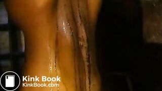 hung upside down manure dumped on her