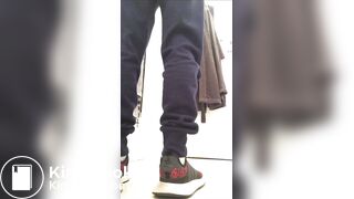 Young man shitting (on the floor) & wiping his ass