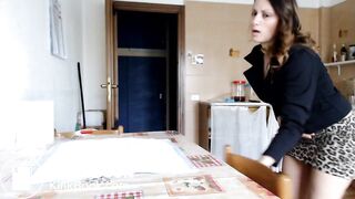 she did it on the kitchen table