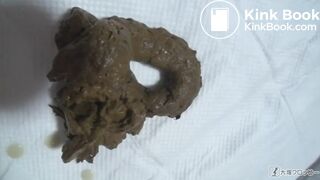 Japanese sexy girl selfie pissing and shitting compilation