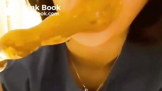 Sucking shitty dildo - video 2